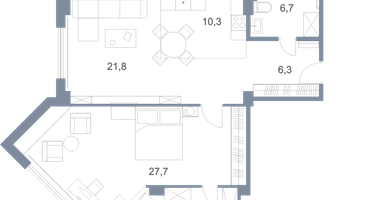 2-к. квартира, 86 м²