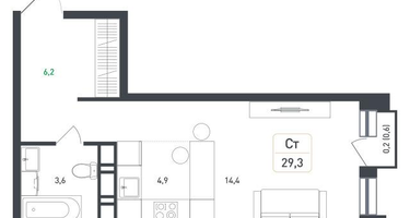Студия, 29&nbsp;м²