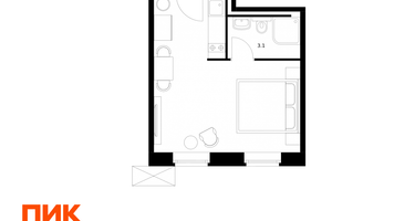 Студия, 23 м²