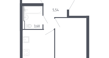 1-к. квартира, 44&nbsp;м²
