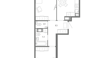 2-к. квартира, 66 м²