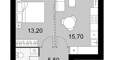 1-к. квартира, 38&nbsp;м²