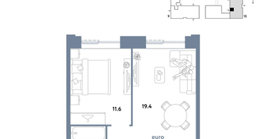 2-к. квартира, 39&nbsp;м²