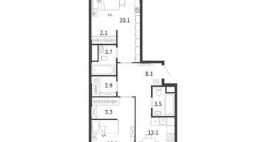 2-к. квартира, 70 м²