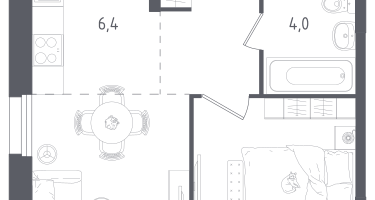 Студия, 35&nbsp;м²