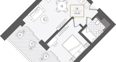 2-к. квартира, 50&nbsp;м²