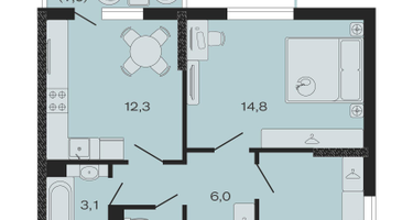 2-к. квартира, 50&nbsp;м²