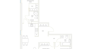 4-к. квартира, 85&nbsp;м²