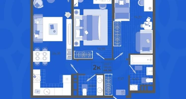 2-к. квартира, 68&nbsp;м²