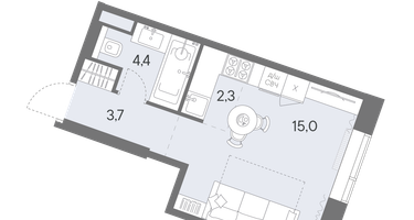 Студия, 25 м²