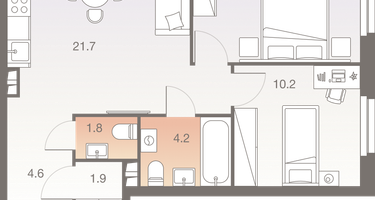 3-к. квартира, 57&nbsp;м²