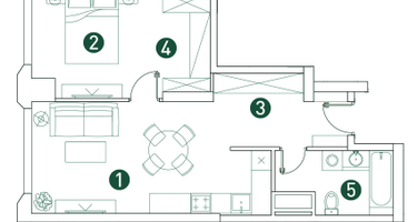 2-к. квартира, 51&nbsp;м²