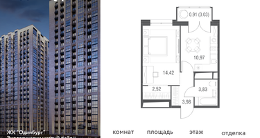 1-к. квартира, 36&nbsp;м²