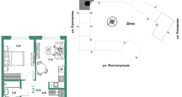 Студия, 40&nbsp;м²