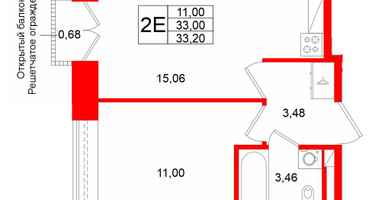 1-к. квартира, 33&nbsp;м²