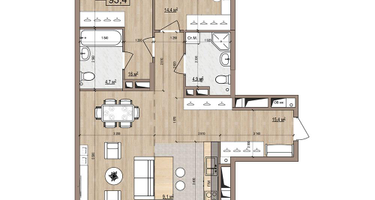3-к. квартира, 93&nbsp;м²
