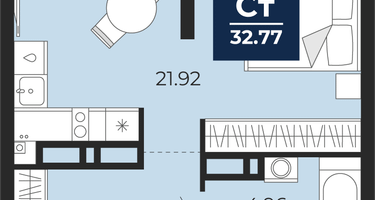 Студия, 32&nbsp;м²