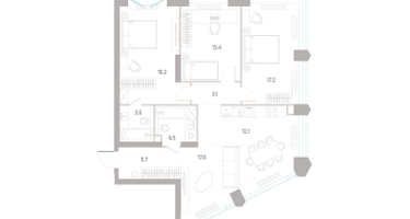 3-к. квартира, 95 м²