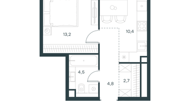 1-к. квартира, 35&nbsp;м²