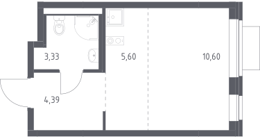 Студия, 23&nbsp;м²