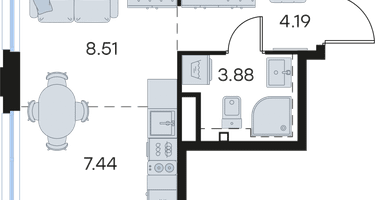 Студия, 24 м²