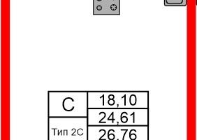 Студия, 24&nbsp;м²