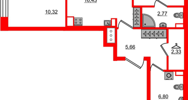 2-к. квартира, 59 м²