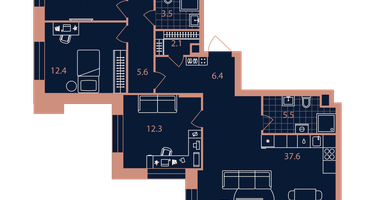 4-к. квартира, 105&nbsp;м²