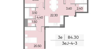 Студия, 84 м²