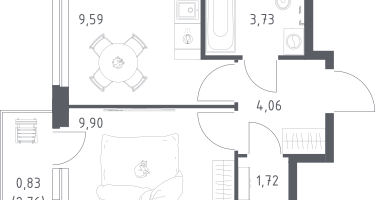 1-к. квартира, 29&nbsp;м²