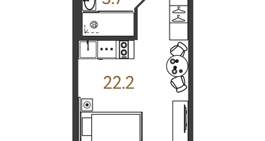 Студия, 25&nbsp;м²