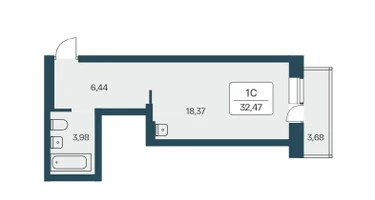 Студия, 33&nbsp;м²