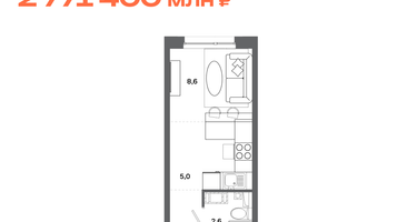 Студия, 18 м²