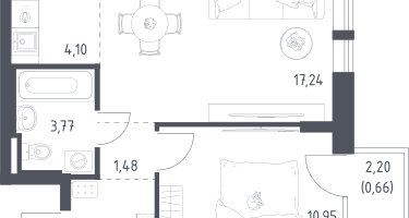 Студия, 41&nbsp;м²
