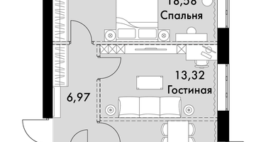 2-к. квартира, 54&nbsp;м²