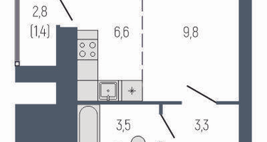 Студия, 26 м²