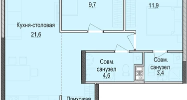 2-к. квартира, 60&nbsp;м²
