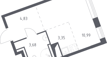 Студия, 22&nbsp;м²