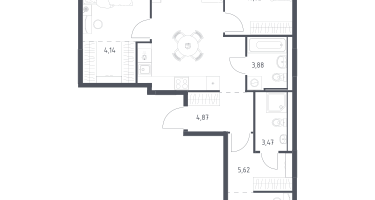 3-к. квартира, 77&nbsp;м²