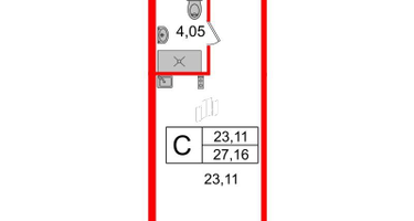 Студия, 27&nbsp;м²