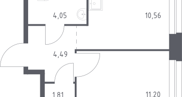 1-к. квартира, 32&nbsp;м²