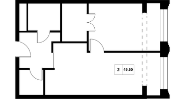 2-к. квартира, 46 м²