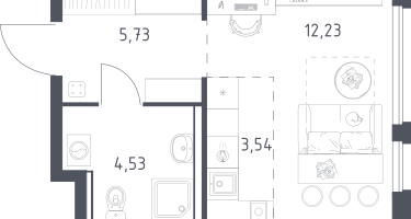 Студия, 26&nbsp;м²