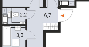 2-к. квартира, 58&nbsp;м²