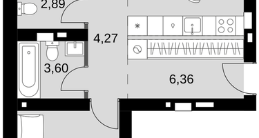 2-к. квартира, 59 м²