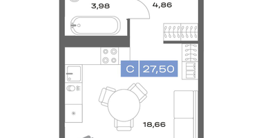 Студия, 27&nbsp;м²