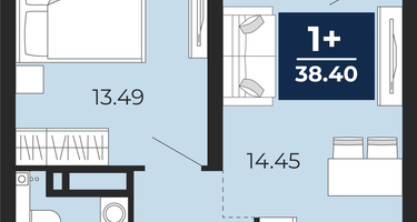1-к. квартира, 36&nbsp;м²