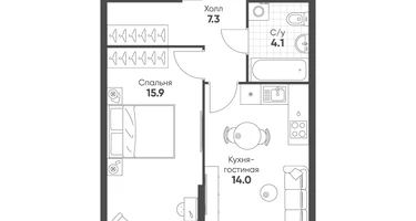 1-к. квартира, 41&nbsp;м²