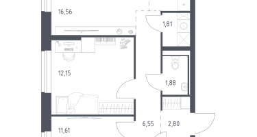 Студия, 62&nbsp;м²