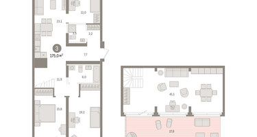 3-к. квартира, 175&nbsp;м²